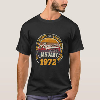 Fantastisk sedan januari 1972 50:e födelsedag Gift T Shirt