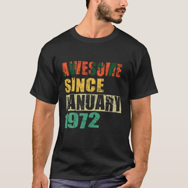 Fantastisk sedan januari 1972 52 år gammal 52:e fö t shirt (Framsida)