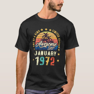 Fantastisk sedan januari 1972 Vintage 50:e födelse T Shirt