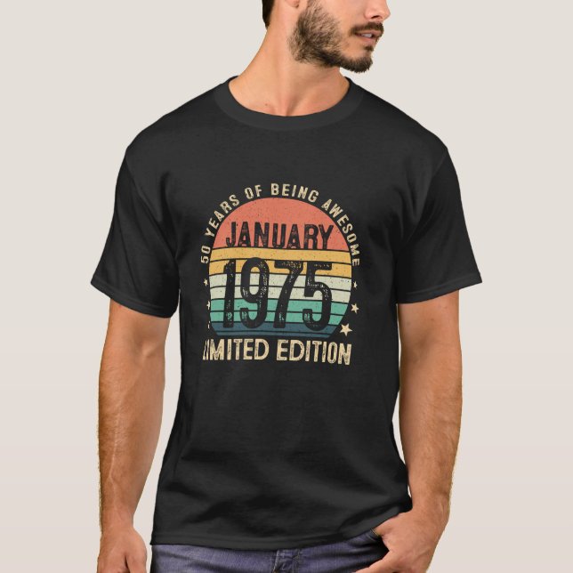 Fantastisk sedan januari 1975 50 år gammal 50:e fö t shirt (Framsida)