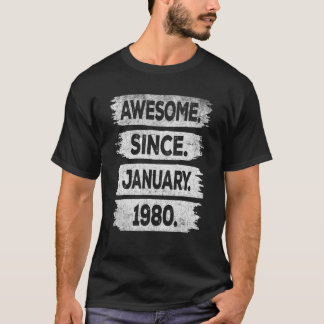 Fantastisk sedan januari 1980 43 födelsedagar 43 å t shirt