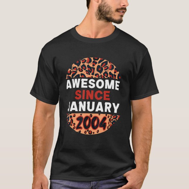 Fantastisk sedan januari 2004 Leopard Print Janub  T Shirt (Framsida)