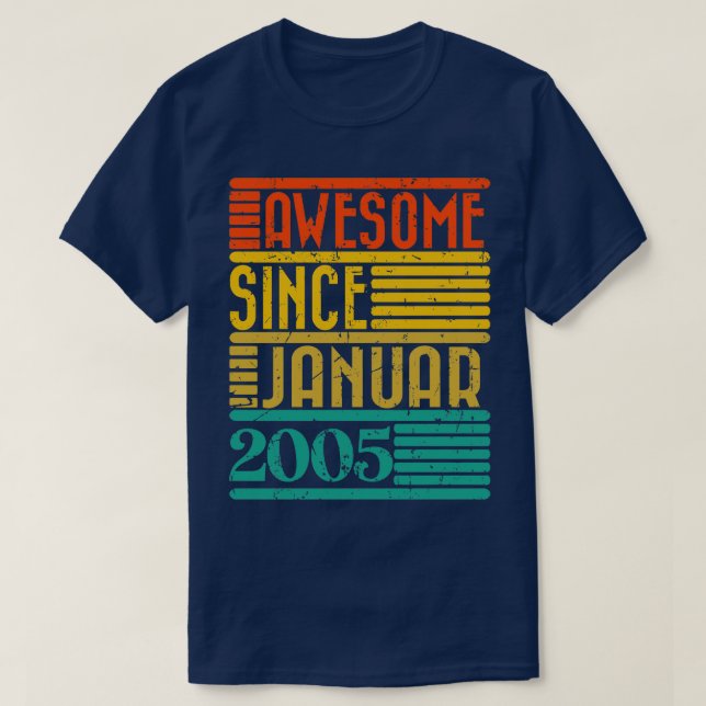 Fantastisk sedan januari 2005 19 år t shirt (Design framsida)