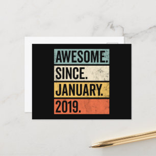 Fantastisk sedan januari 2019 födelsedag vykort