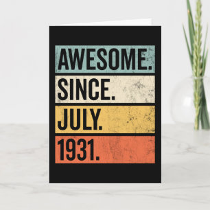 Fantastisk sedan juli 1931 Födelsedags Retro Kort