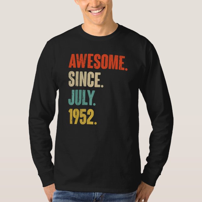 Fantastisk sedan juli 1952 70 år gammal 70:e födel t shirt (Framsida)