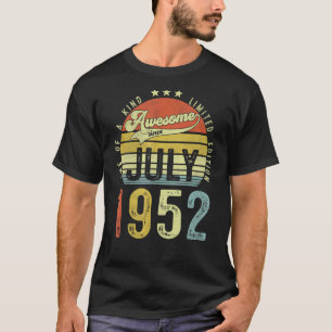 Fantastisk sedan juli 1952 Vintage 70:e födelsedag T Shirt