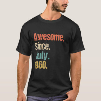 Fantastisk sedan juli 1960 62:e födelsedag Vintage T Shirt