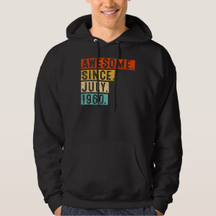 Fantastisk sedan juli 1960 Vintage 62:a födelsedag Hoodie