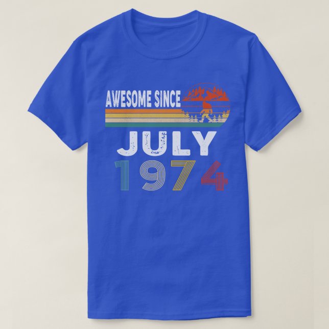 Fantastisk sedan juli 1974 t shirt (Design framsida)