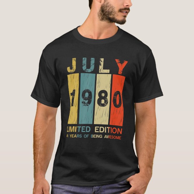 Fantastisk sedan juli 1980 41:a födelsedagen för 4 t shirt (Framsida)