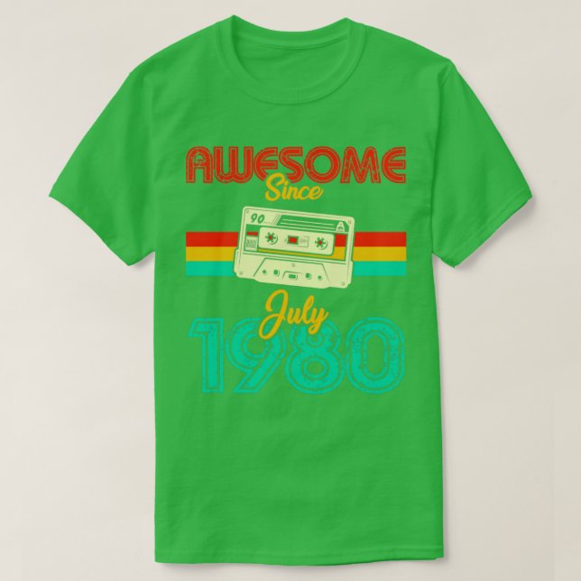 Fantastisk sedan juli 1980 t shirt (Design framsida)