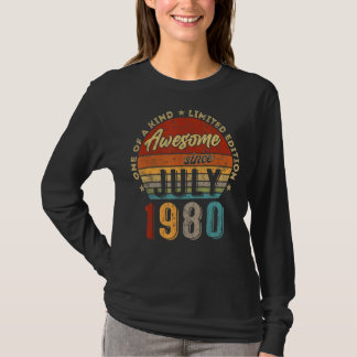 Fantastisk sedan juli 1980 Vintage 42:a födelsedag T Shirt