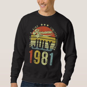 Fantastisk sedan juli 1981 Vintage 41 födelsedag f Lång Ärmad Tröja