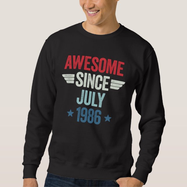 Fantastisk sedan juli 1986 lång ärmad tröja (Framsida)
