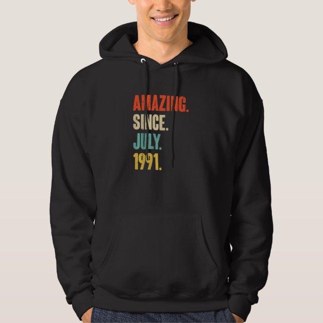 Fantastisk sedan juli 1991 31 år gammal 31a Birthd Hoodie (Framsida)