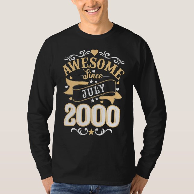 Fantastisk sedan juli 2000 22 år gammal 22:a födel t shirt (Framsida)