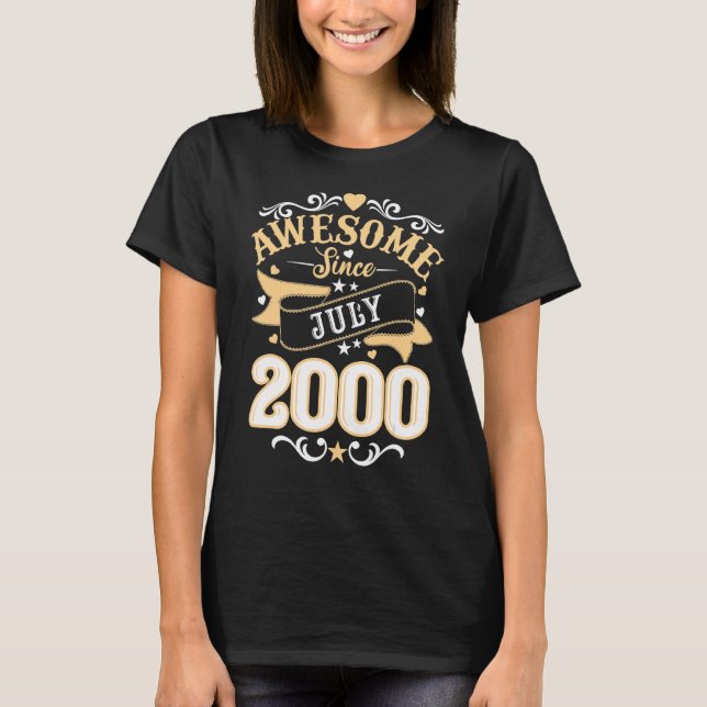 Fantastisk sedan juli 2000 22 år gammal 22:a födel t shirt (Framsida)