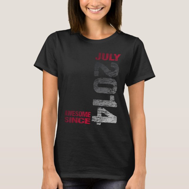 Fantastisk sedan juli 2014 9:e födelsedagen 2014 t shirt (Framsida)