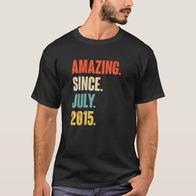 Fantastisk Sedan juli 2015 7 år gamla 7:e-födelsed T Shirt (Framsida)