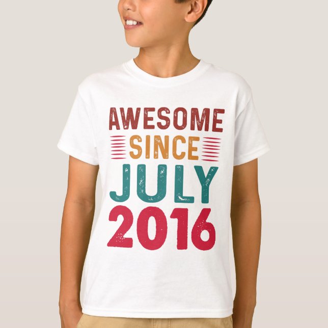 Fantastisk sedan juli 2016 Vintage födelsedag T Shirt (Framsida)
