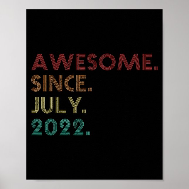 Fantastisk sedan juli 2022 Rolig 3-årsdag Poster (Framsidan)
