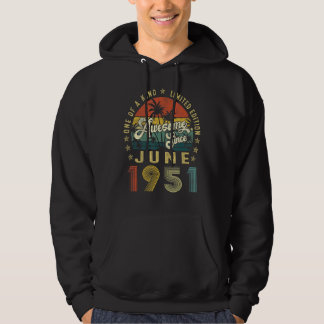 Fantastisk sedan juni 1951 Vintage 71:a födelsedag Hoodie