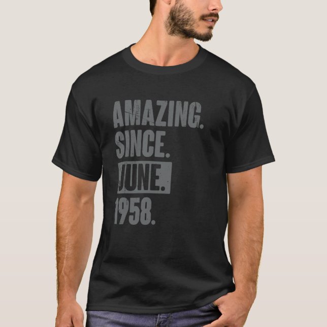 Fantastisk sedan juni 1958 64 år gammal 64:e födel t shirt (Framsida)