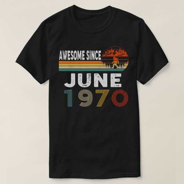 Fantastisk sedan juni 1970 t shirt (Design framsida)