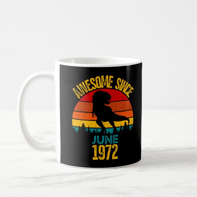 Fantastisk sedan juni 1972 t Rex Dinosaur Kaffemugg (Vänster)