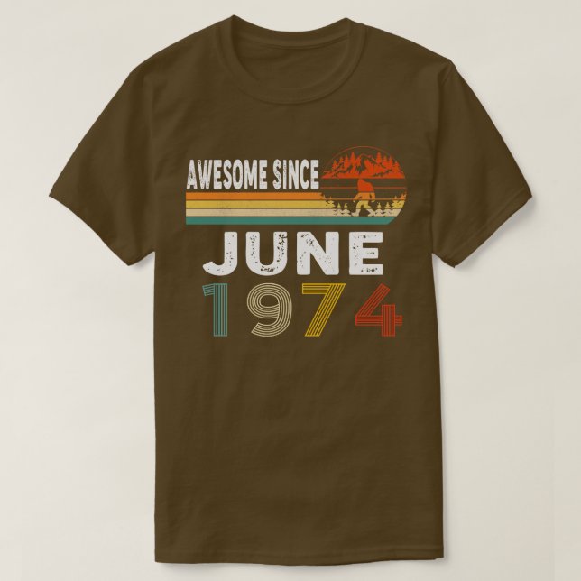 Fantastisk sedan juni 1974 t shirt (Design framsida)