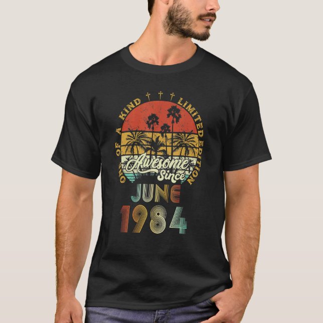 Fantastisk sedan juni 1984 38 år gammal 38:e födel t shirt (Framsida)