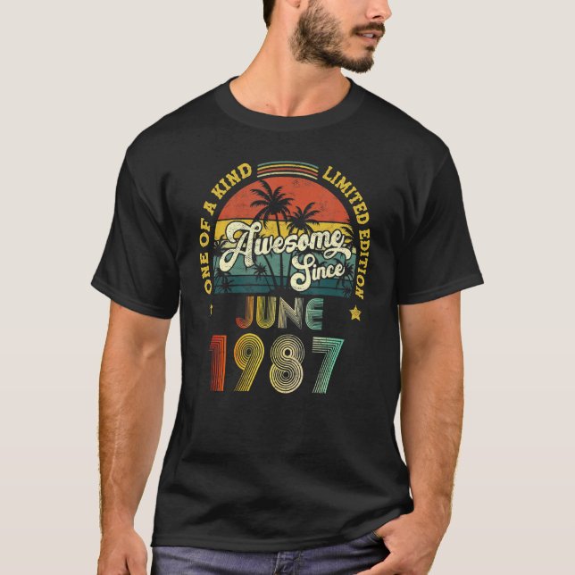 Fantastisk sedan juni 1987 35 år gamla 35ens födel t shirt (Framsida)