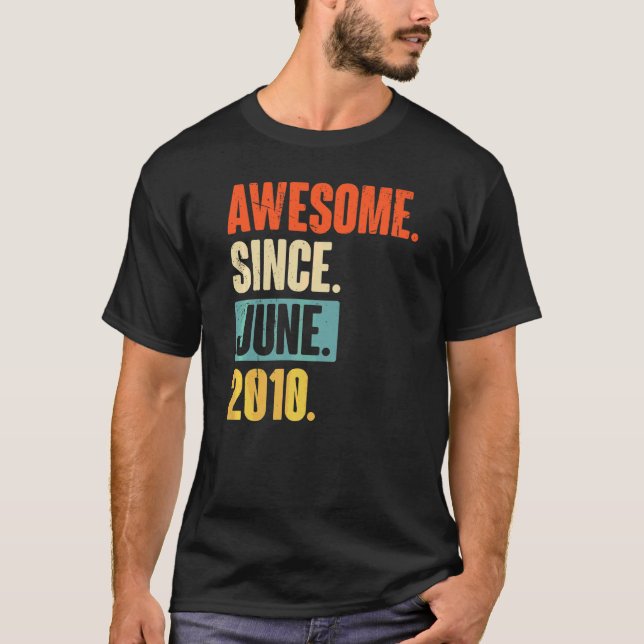 Fantastisk sedan juni 2010 12 år gamla 12:e-dagen t shirt (Framsida)