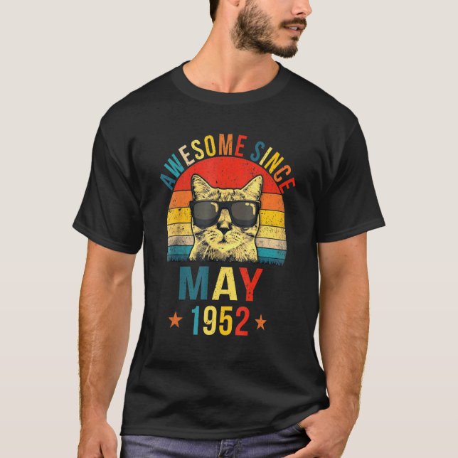 Fantastisk sedan maj 1952 70:e födelsedag t shirt (Framsida)