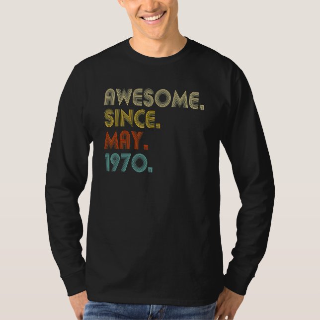 Fantastisk sedan maj 1970 52:a födelsedagen 52 år t shirt (Framsida)