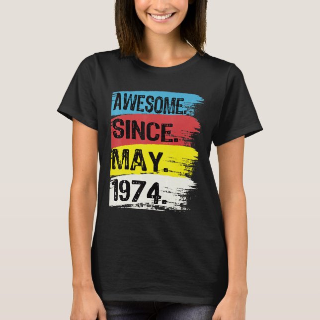 Fantastisk sedan maj 1974 Gemini Man Taurus Girl 4 T Shirt (Framsida)