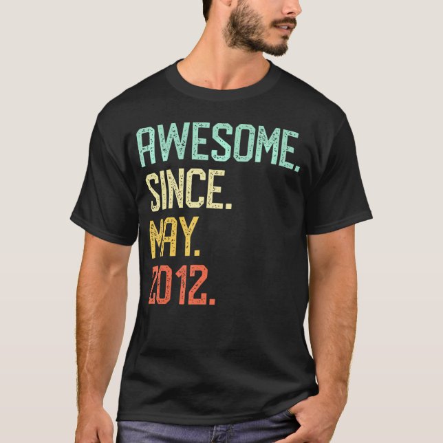Fantastisk sedan maj 2012 8:e födelsedagen t shirt (Framsida)