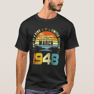 Fantastisk sedan mars 1948 Vintage 74:e födelsedag T Shirt