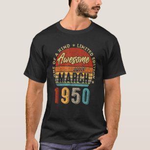 Fantastisk sedan mars 1950 Vintage 72:e födelsedag T Shirt