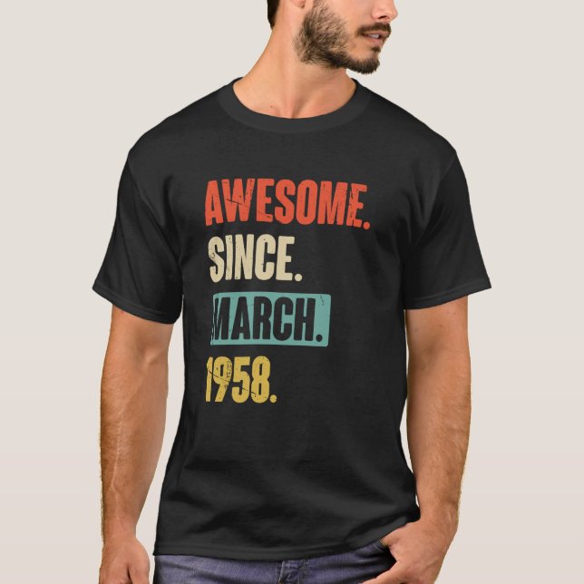 Fantastisk sedan mars 1958 Dekorationen 65en på fö T Shirt (Framsida)
