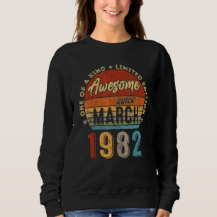 Fantastisk sedan mars 1982 Vintage 40 födelsedagar T Shirt