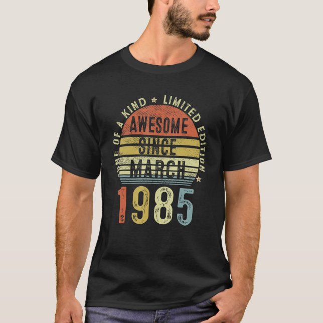Fantastisk sedan mars 1985 38 år gammal 38:e födel t shirt (Framsida)