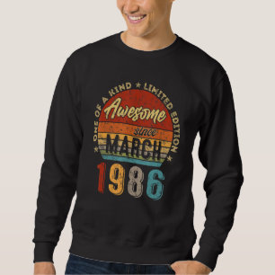 Fantastisk sedan mars 1986 Vintage 36:e födelsedag Lång Ärmad Tröja