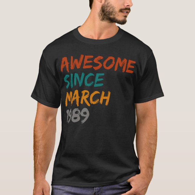 fantastisk sedan mars 1988 t shirt (Framsida)
