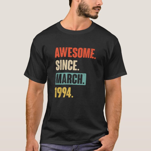 Fantastisk sedan mars 1994 - födelsedag 29:e dekor t shirt (Framsida)