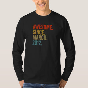 Fantastisk sedan mars 2012 10:e födelsedag Vintage T Shirt