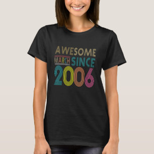Fantastisk sedan mars fött 2006 Vintage 16:e fågel T Shirt