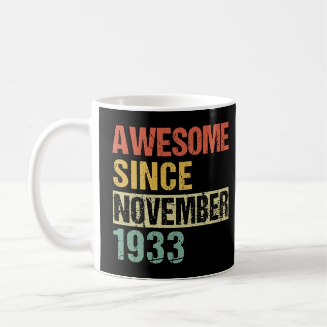 Fantastisk sedan november 1933 88:e födelsedagen T Kaffemugg (Vänster)