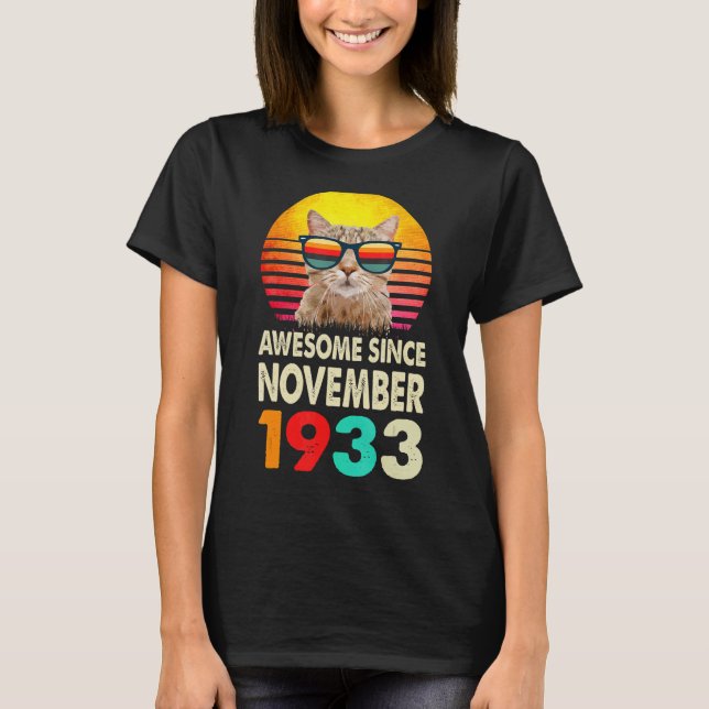 Fantastisk sedan november 1933 89:e födelsedagsdag t shirt (Framsida)